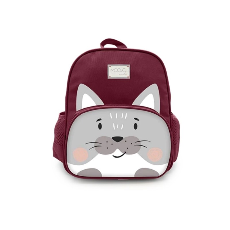 Zaino grande  (3-6 anni) 30x25x12 cm Amaranto/Gatto