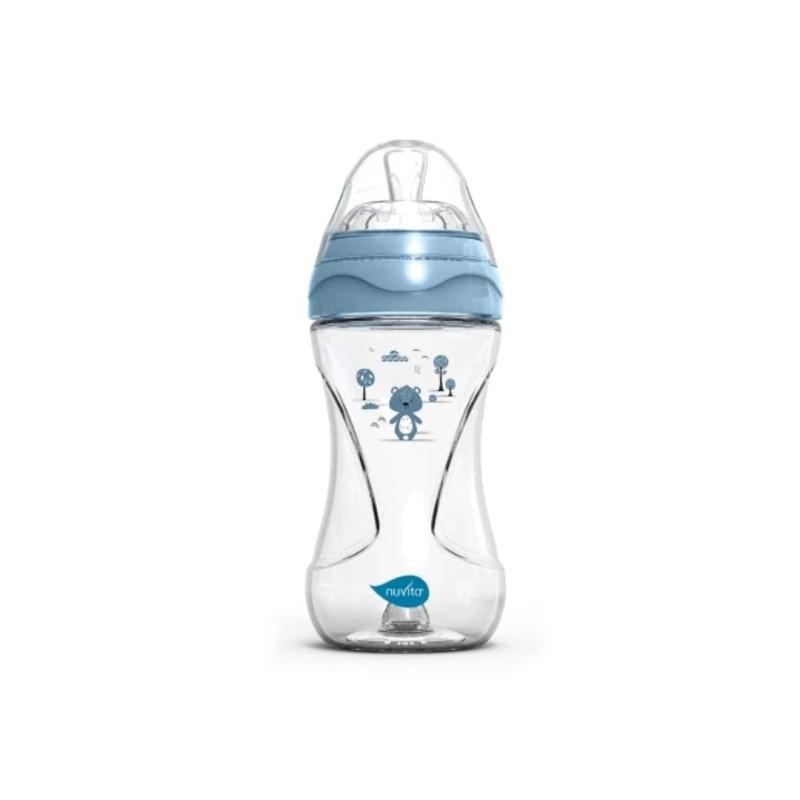 Biberon con valvola riduci coliche da 330ml Feel -  POWDER BLU